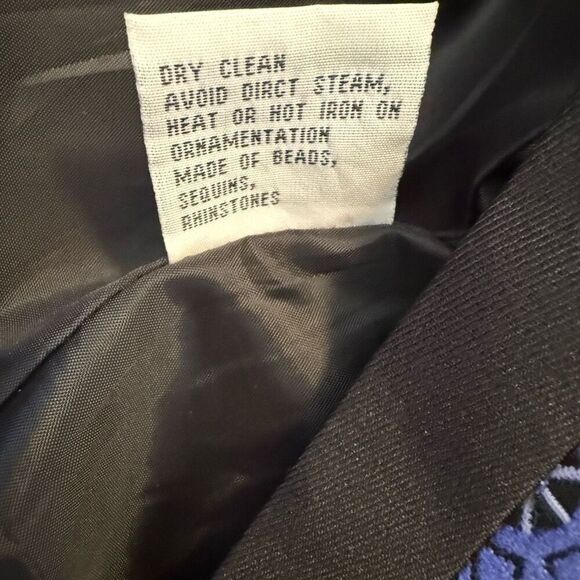 Giovanna Collection Blue & Black Coat Size 18 Career, Dark Academia, Old Money - Picture 9 of 14